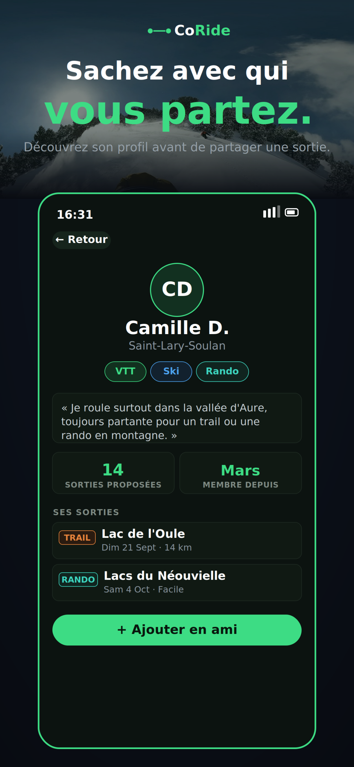 Sachez avec qui vous partez